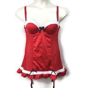 New Womens XL Christmas Teddie Babydoll Underwire PushUp Mrs Santa Claus